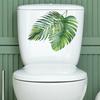 Наклейки на крышку унитаза, зеленая водолазка, дизайн листьев, легко наносится, долговечный клей, украшение для ванной комнаты
