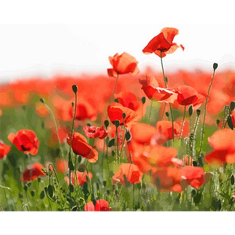 Алмазная картина, полная дрель, круглые красные цветы для взрослых, детей, алмазная художественная вышивка, украшение дома