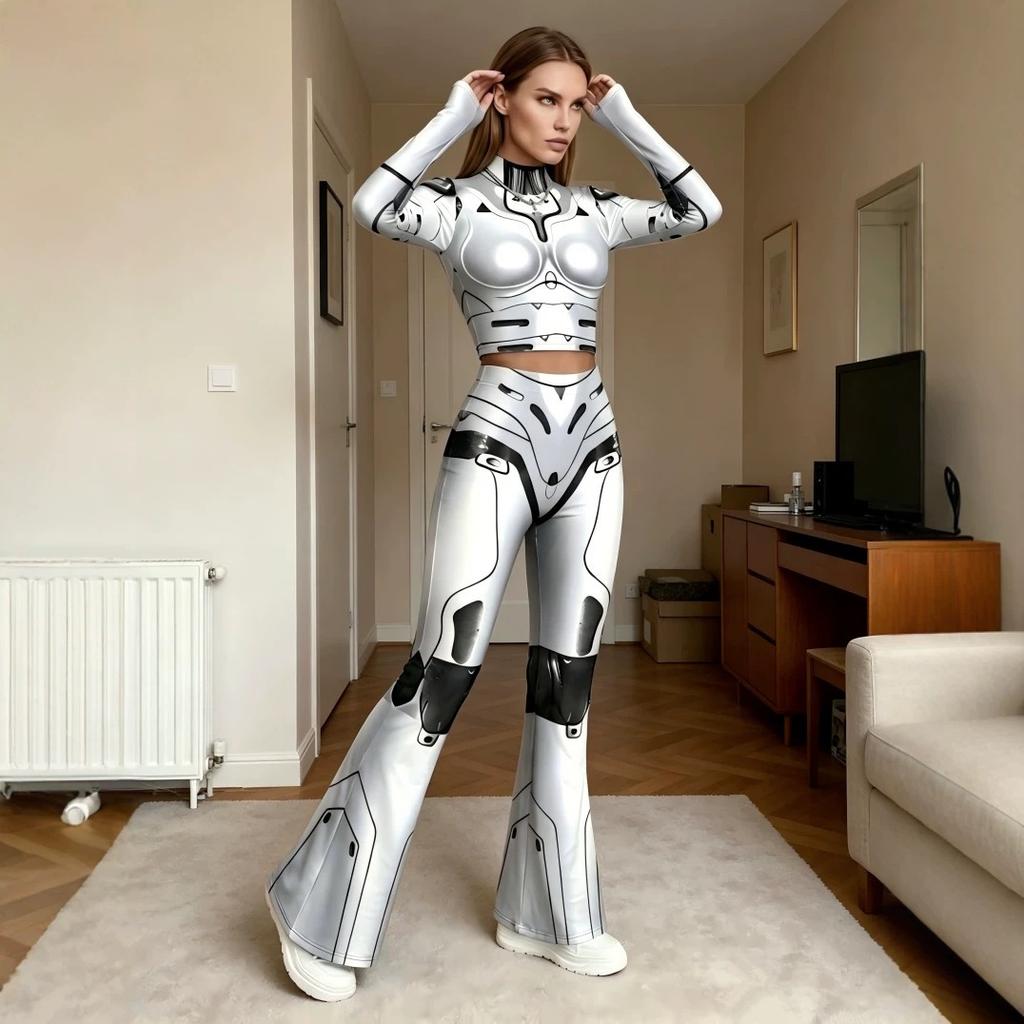 Женские Раздельные Широкие Колготки Взрослые 3D Цифровая Печать Косплей Цельный Костюм