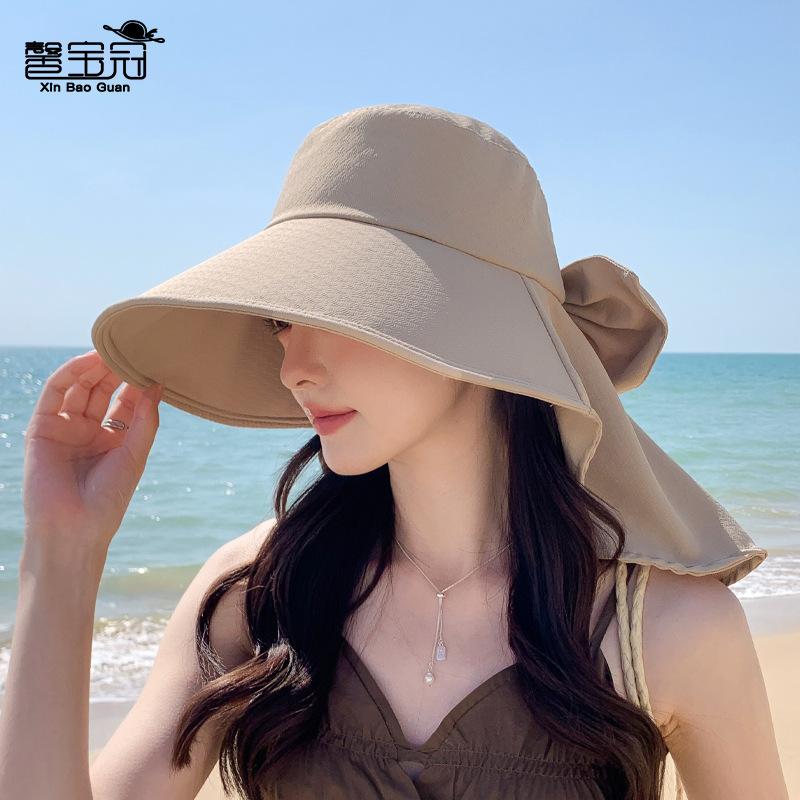 Летняя солнцезащитная шляпа от солнца модная универсальная с полями-шалью шляпа-ведро с бантом для активного отдыха, велоспорта, альпинизма