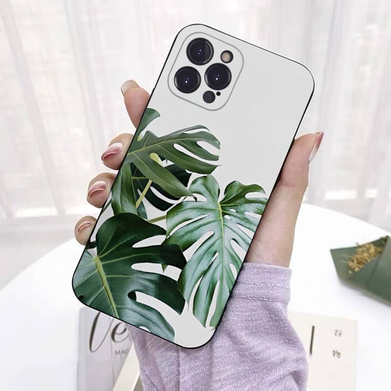 Чехол для телефона Leaves Monstera Green для iPhone 8 7 6 6S Plus X SE 2020 XR XS 14 11 12 13 Mini Pro Max