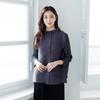 Plara High Neck Button Wide Pleated Jacket
