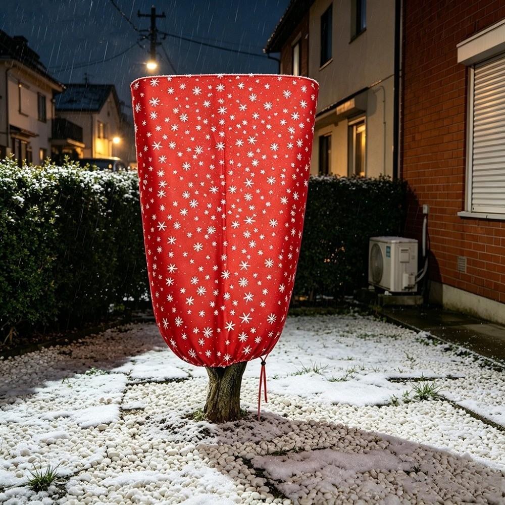 Snowflake Print Winter Plant Protection Bag Non-woven Plant Warm Cover Trees Plants