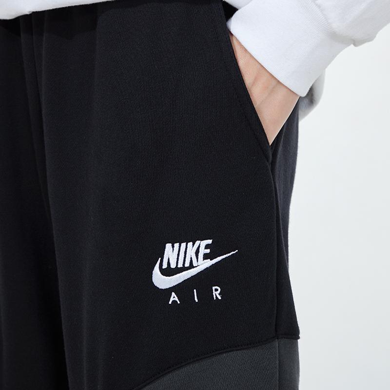 Nike As W Nsw Air Flc Mr Jggr Logo Embroidered Color Block Knitted Sports Joggers Women Joggers Black DD5420-010