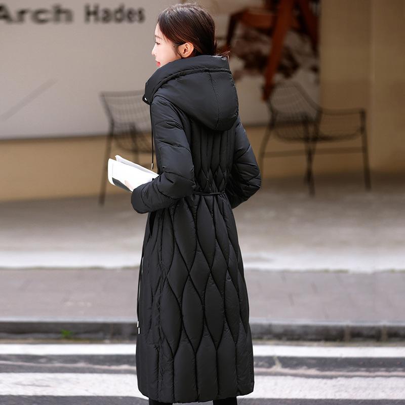 Зимняя новая удлиненная хлопковая утепленная одежда, женская свободная хлопковая куртка с капюшоном