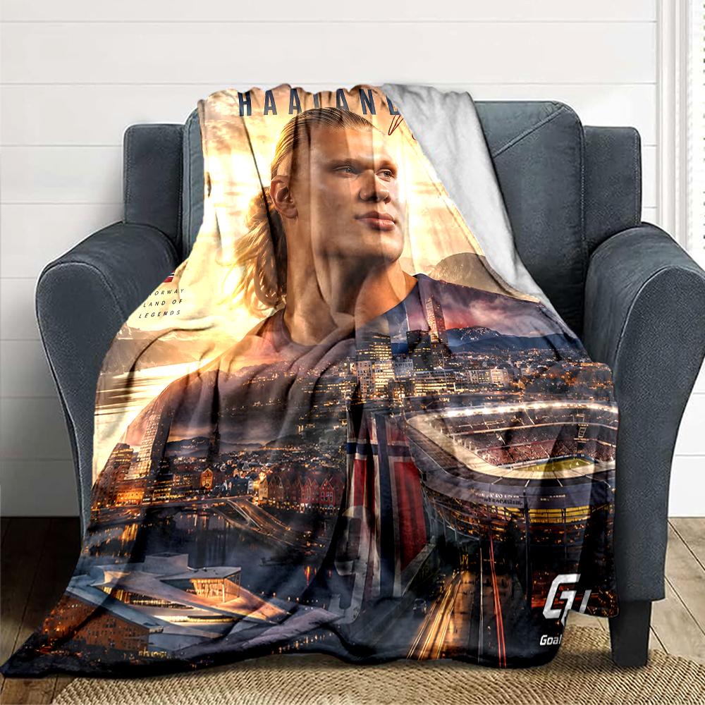 Haaland Norway Football Legend Blankets Flannel Printed Breathable Warm Throw Blanket for Home Office Bedspreads 0708a75