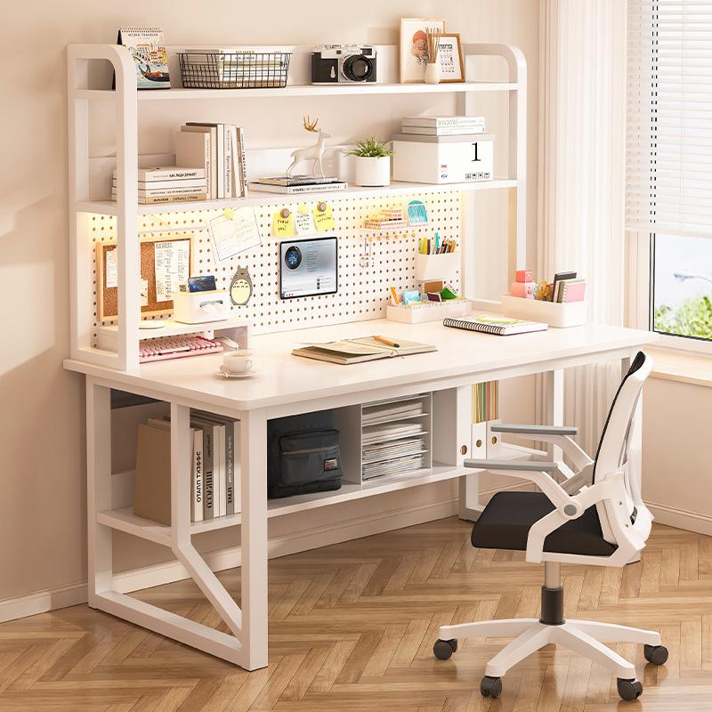 Computer Desk, Bookshelf, Integrated Bedroom, Learning and Writing Desk, Multi-Functional Desk with Hole Board