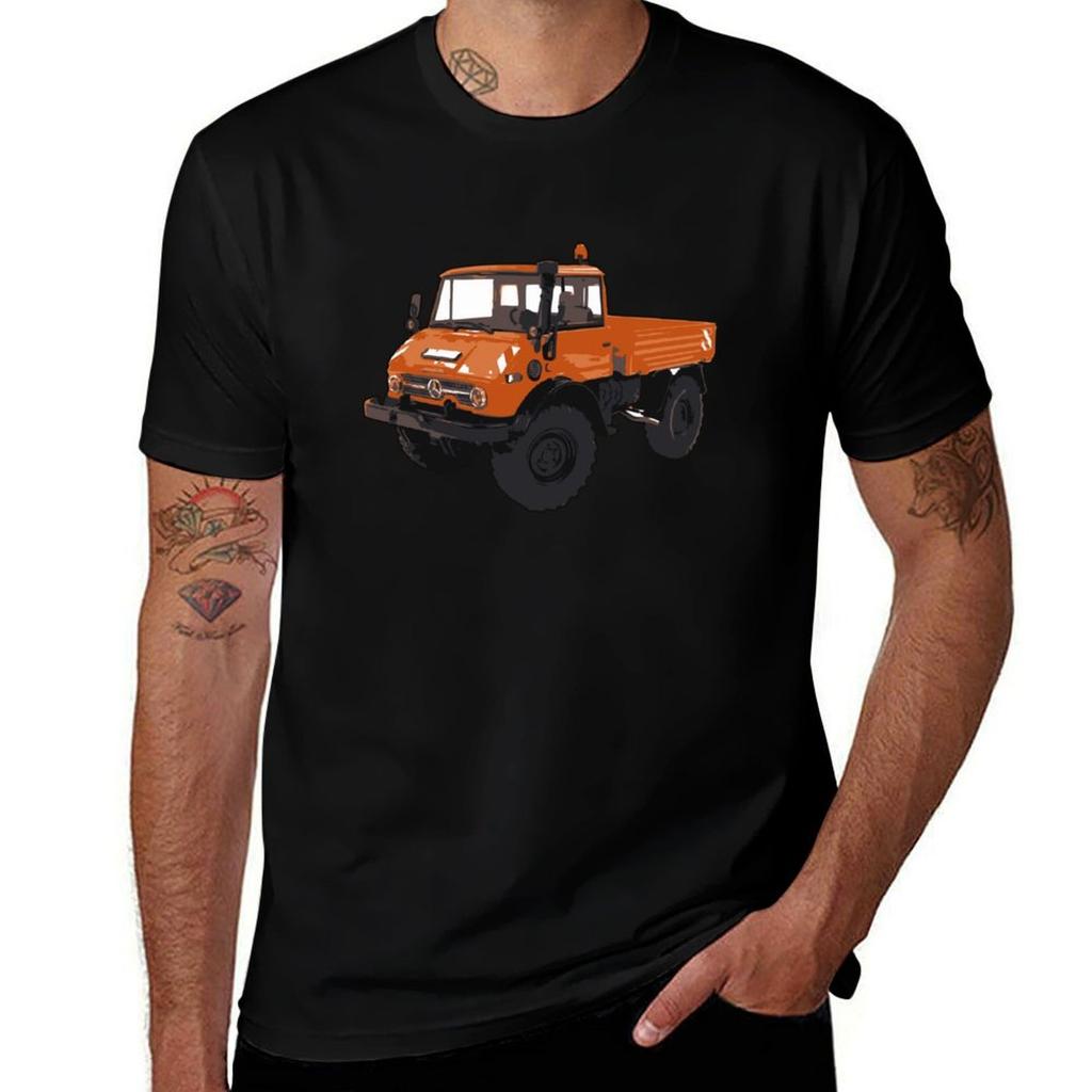 Orange UNIMOG T-Shirt Man T Shirt Graphic T Shirt for Man 100 Percent Cotton T-Shirt