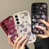 Чехол однотонный с узором в виде сердечек для Samsung S26 S25 S24 Ultra S23 S22 S21 Plus S20 FE A55 A35 A54 A34 A15 A17 A27 A37 A57 Ударопрочный чехол для телефона