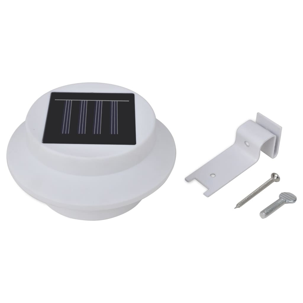 Vidaxl Solarne Lampy Ogrodzeniowe Led, 12 Szt., Białe