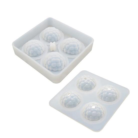 3D силиконовая форма для малины, 4 полости, многоразовая пищевая форма для выпечки для DIY, десертов, мусса, шоколада