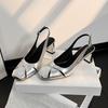 Summer New Style Niche Silver Bag Head Rear Strap High Heels Rear Empty Sandals Women