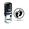 Personalized Custom Shiny 20mm Rubber Mini Stamp FOOTPRINT DESIGN Round Self Inking Kids Teacher