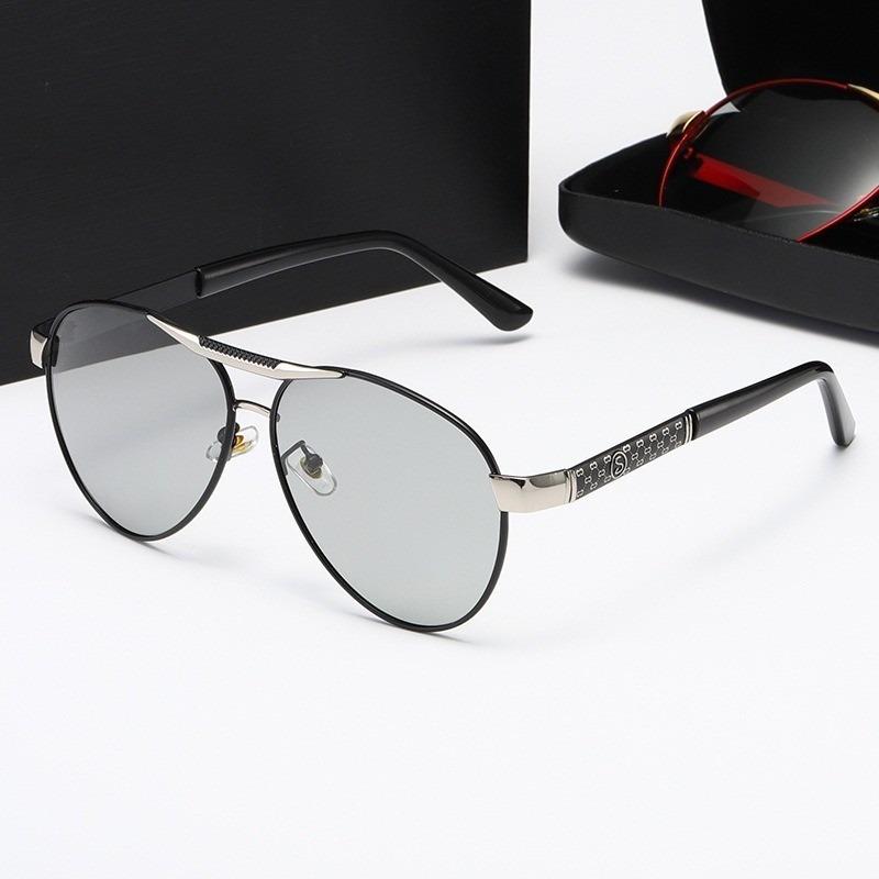 Pochromic Sunglasses UV400 Light Shield Color Changing Lenses Men's Anti Glare Driving Glasses for Day and Night Use