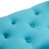 Vintage Style Bed End Bench, Wooden Structure and Padded Chesterfield Style Seat, Light Blue 117 x 40 x 58cm
