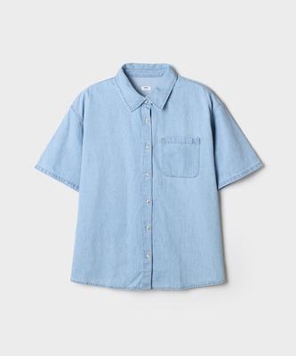 Джинсовая рубашка с коротким рукавом Seupao свободного кроя_Spyjg24G01
