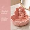Lotus Shape Trinket Dish Resin Material Desktop Organizer Cat Figurine Holder  Vanity Table Decor