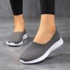 Summer Breathable Mom Shoes for Mature Women Casual Flyknit Mesh Shoes with Soft Soles Lightweight Plus Size Women's Shoes