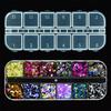 Nail Glitter 12pcs/set Mixed 3D Ultra Thin Flash DIY Sequins Nail Art Decoration