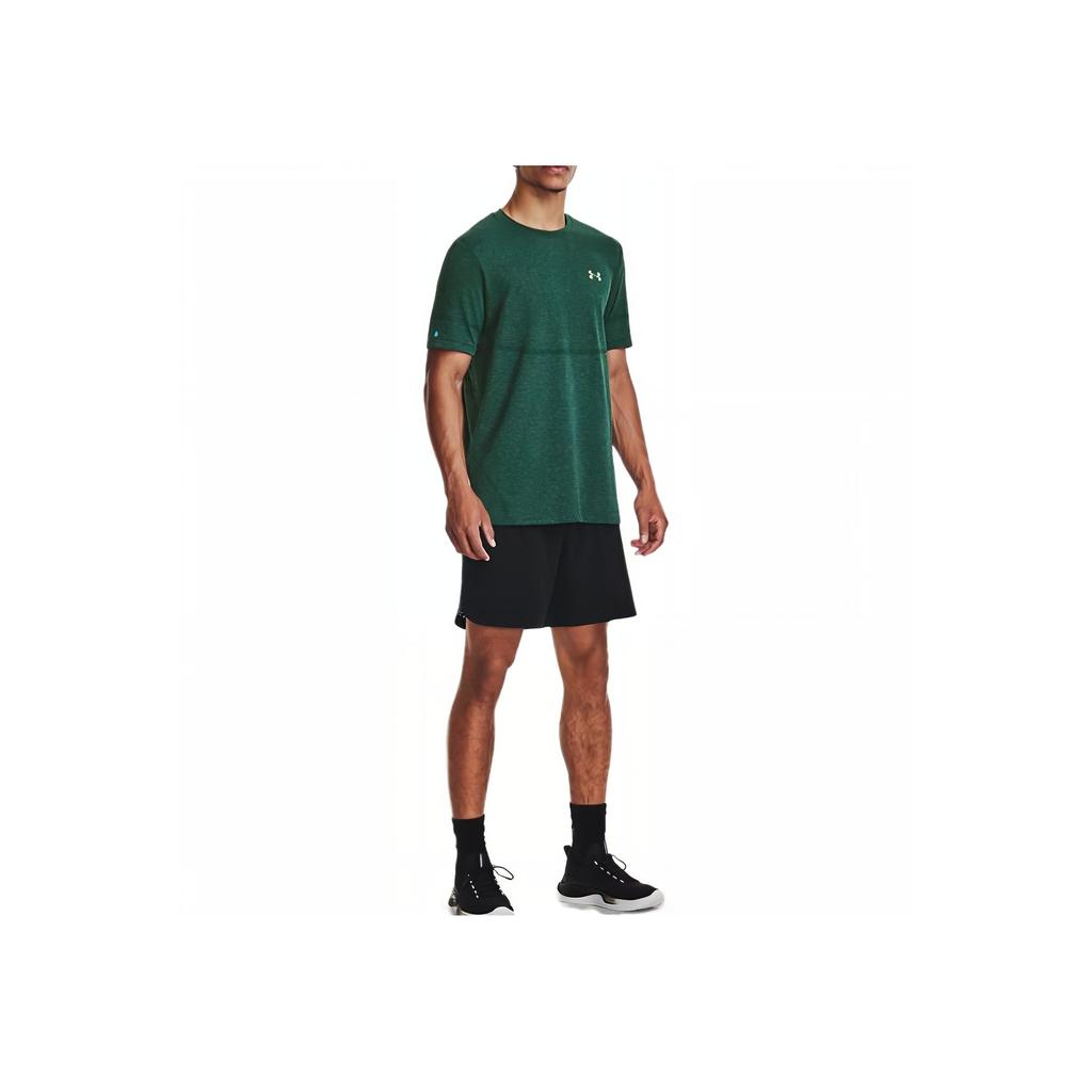 Under Armour Solid Color Crew Neck Short Sleeve T-Shirt Men Tops Green 1376781-322