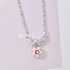 Легкая Роскошь Цветочное Ожерелье Женское Свежее Простое Универсальное Темперамент Циркон Розовый Подвеска Цепочка на Ключицу