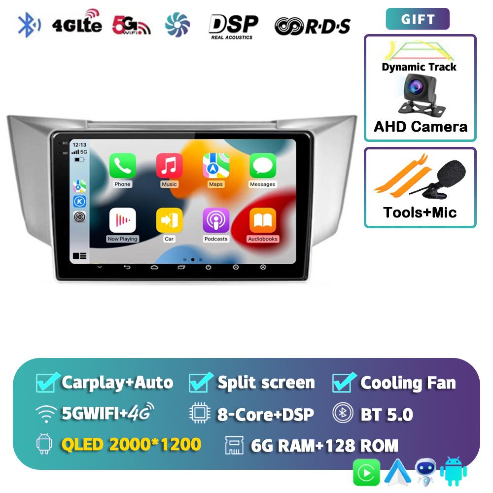 Android 14 Carplay Auto Car Radio For Lexus RX300 RX330 RX350 RX400H 2003-2014 Multimedia Video Player GPS Navigation Stereo DSP