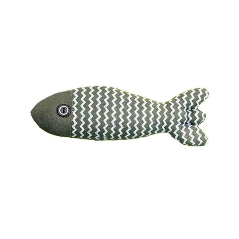 Popular Mint Fish Cat Toy: Scratch-Resistant, Bite-Proof Burlap Teaser for Self-Entertainment and Boredom Relief