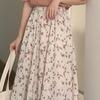 Женская юбка-макси с эластичной резинкой на талии, средней посадкой и цветочным принтом, юбка-трапеция, летняя длинная юбка в лесном стиле, повседневная одежда