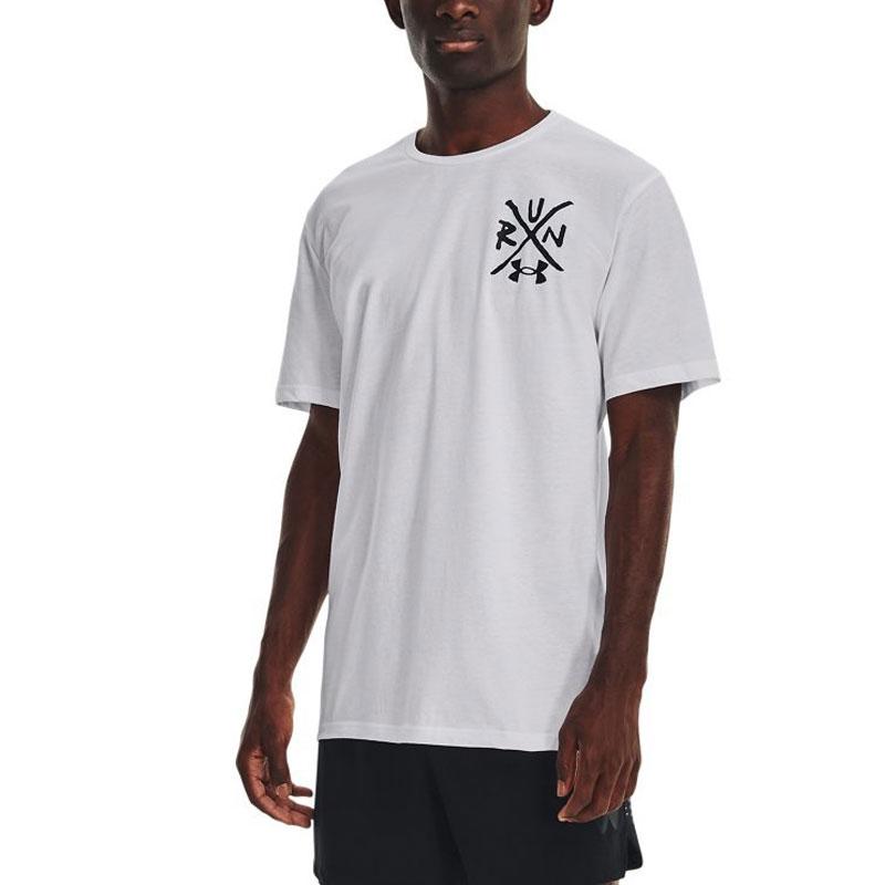 Under Armour T Shirts Men's White Crew Neck Moderate Straight Fit 1376972-100