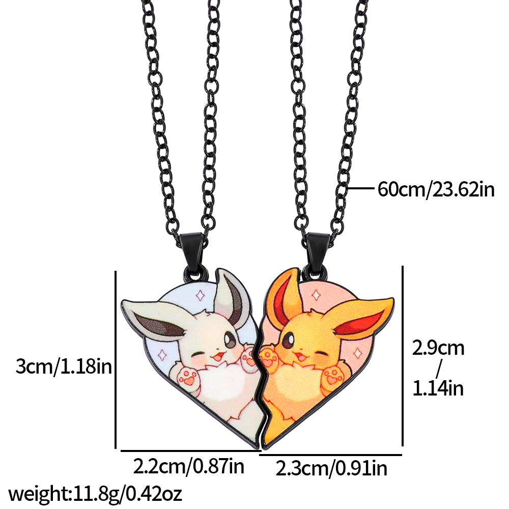 Eevee Evolution Necklace Set with Umbreon, Espeon, Sylveon, Jolteon, Flareon Pendant, Anime Jewelry Gift for Women Fans