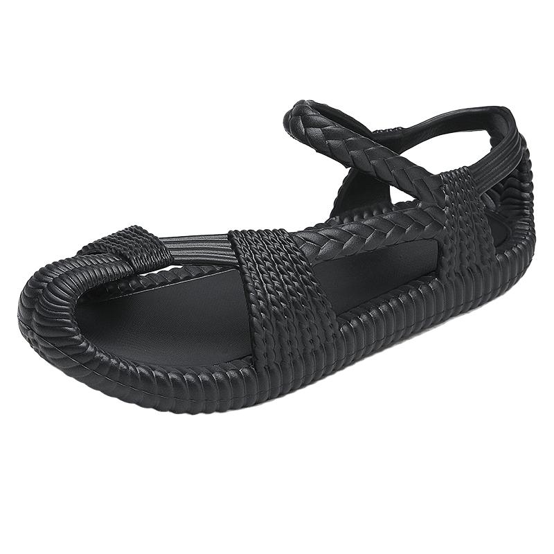 Мужская летняя повседневная обувь, легкая, удобная, модная, с открытым носком, плоская, пляжная, домашняя мужская обувь, дизайнерская, новая