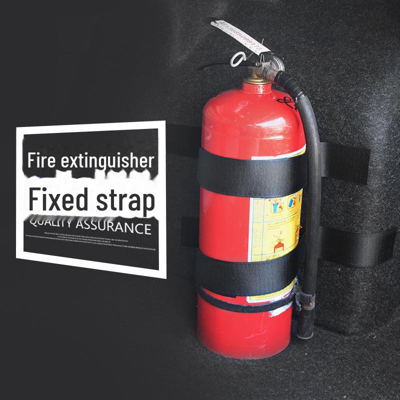 Ремень для крепления переносного автомобильного огнетушителя для небольшого багажника - универсальный ремень для хранения на липучке с крепежным тросом