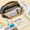Contrasting Color Minimalist Pen Bag Large Capacity Pencil Case Pencil Pouch  School Supplies