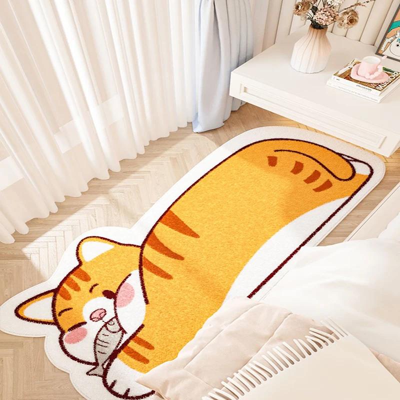 Спальня Домашний ковер Домашнее украшение Прикроватный коврик Гостиная Мультяшный кот Напольный коврик Милый коврик для гостиной Alfombras Para Sala