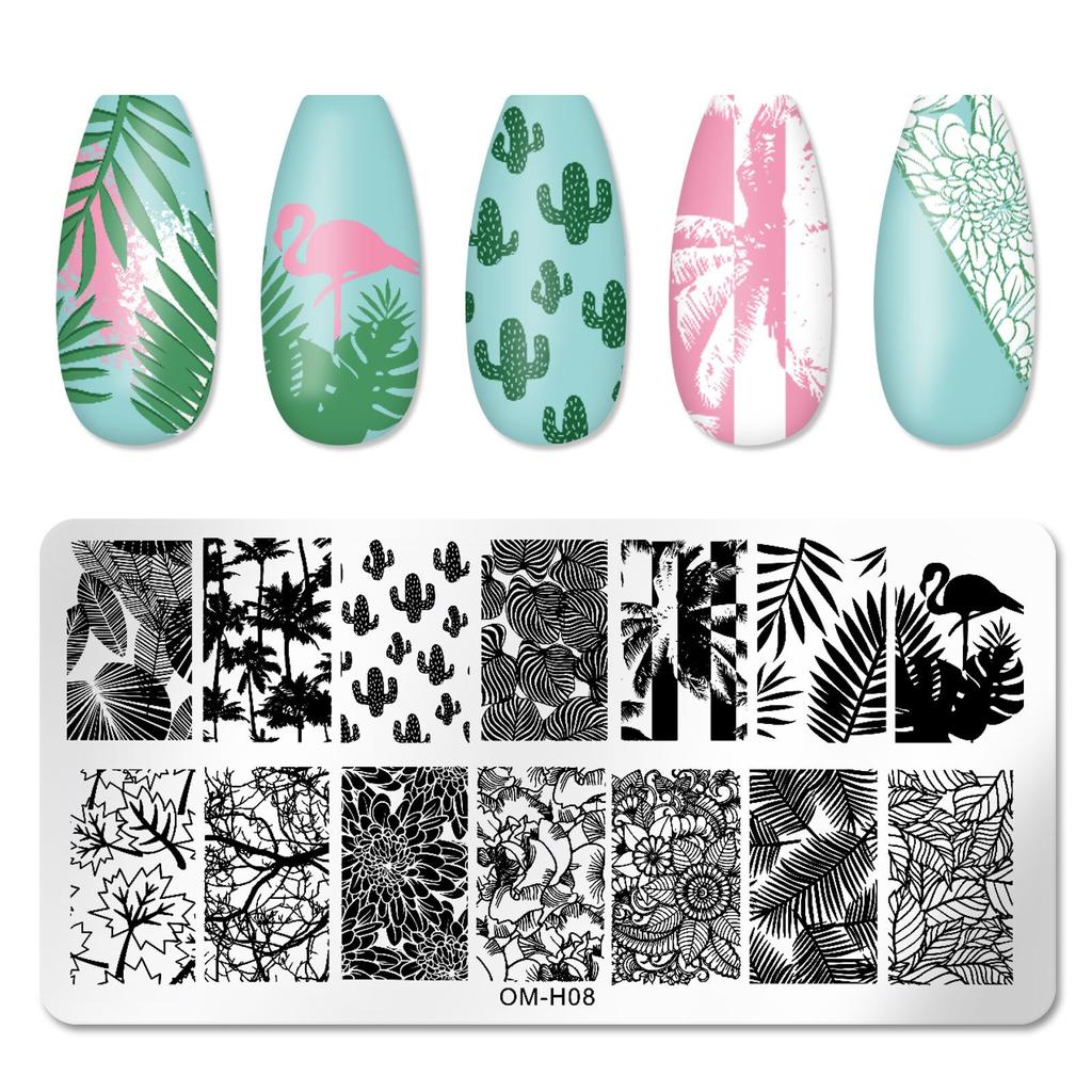 1Pc Stainless Steel Nail Art Template Nail Stamping Plate Manicure Tool Leaf Flower Butterfly Heart