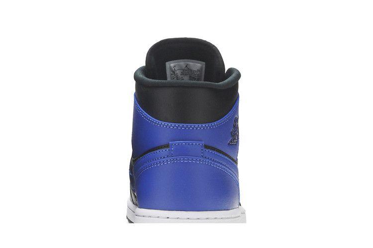 Men's Sneakers Nike Jordan 1 Mid Hyper Royal Tumbled Leather Black/Hyper Royal-White