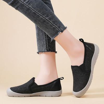 25 лет новых женских туфель на мягкой подошве для иностранных торговых марок, туфель для мам с одной педалью, парусиновых туфель для людей среднего и пожилого возраста