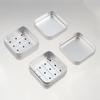 2Pcs Square Aluminum Soap Dish with Lid Soap Box Easy To Rinse Travel Soap Tray  Hotel
