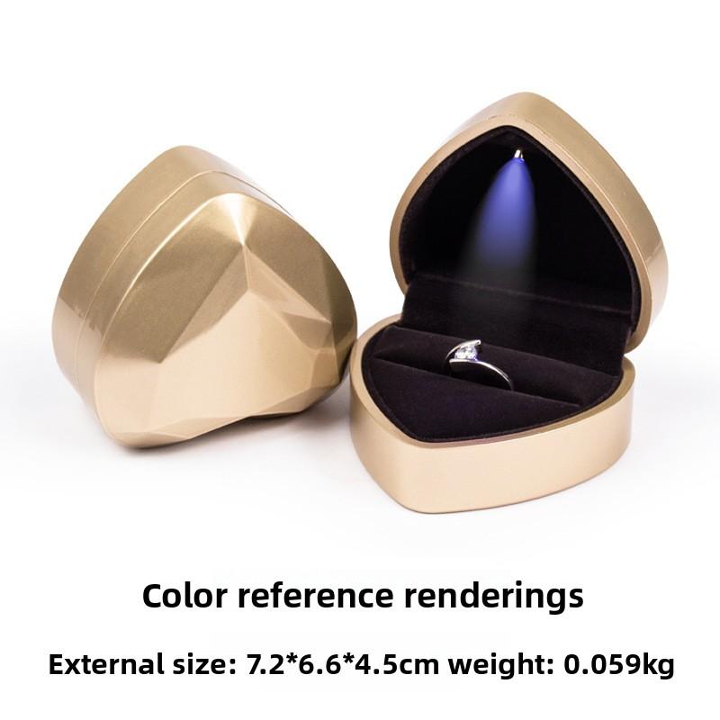 Romantic heart-shaped jewelry box - premium led lighted ring box for necklaces and pendants