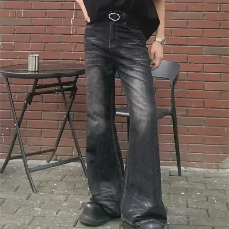 Черные расклешенные джинсы в стиле ретро для мальчиков — повседневные и универсальные (2024)