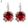 Fashion Women Shiny Rhinestone Leverback Earrings Wedding Engagement Jewelry