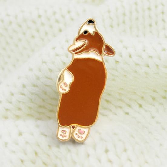 Талос милая собака корги эмалированная брошь булавка унисекс джинсовая куртка воротник свитер шарф значок