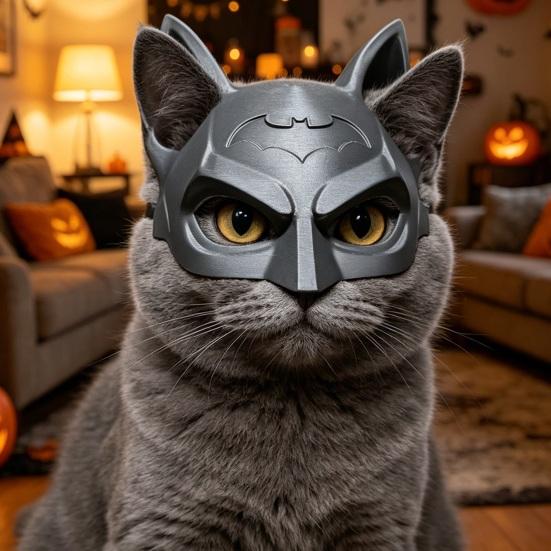 Маска Летучая Мышь Кошка Многоразовая Маска Кошки для Косплея Легкая Маска Летучей Мыши Китти для Хэллоуина Вечеринок Забавный Фотоаксессуар