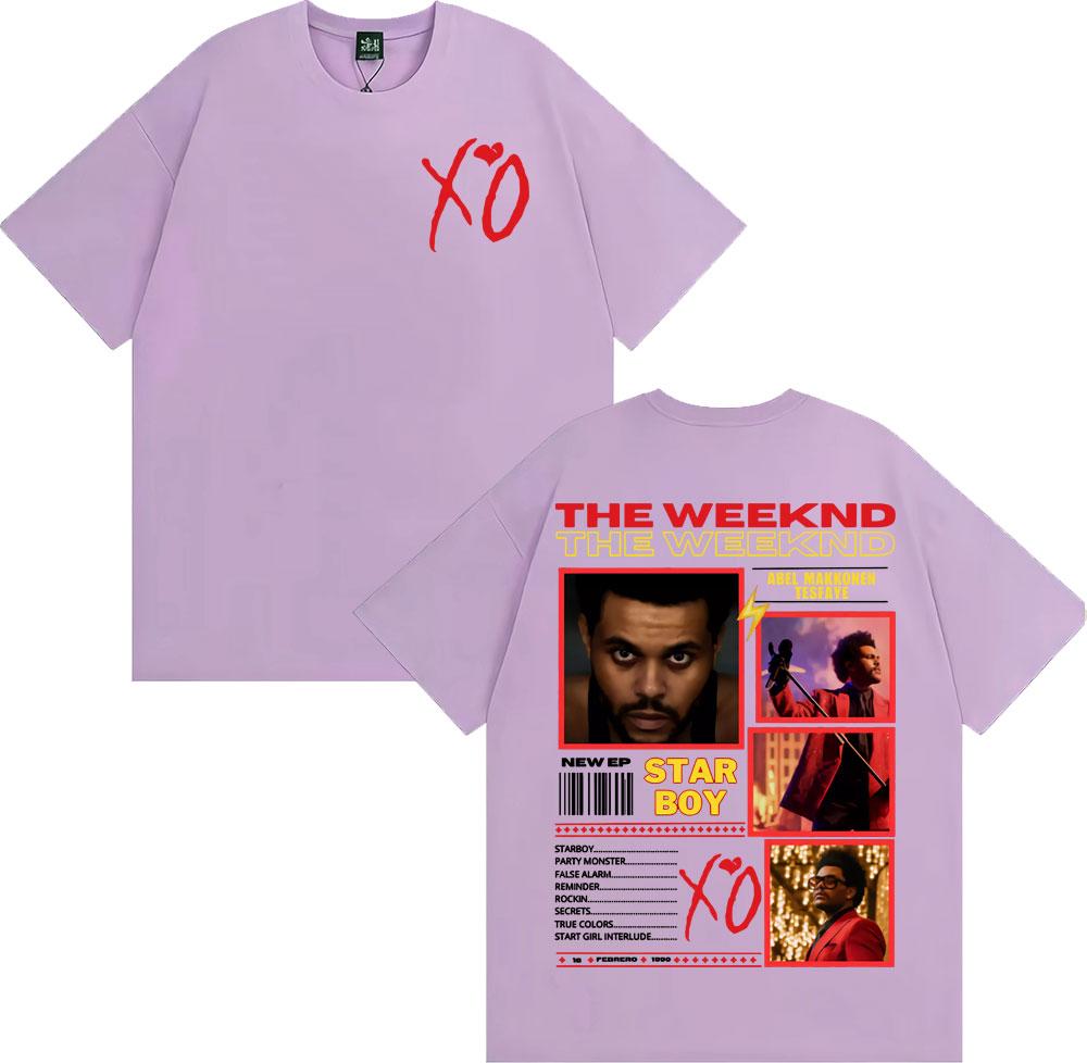 Графическая футболка с принтом рэпера The Weeknd, тур в поддержку альбома Xo 2025, мужская мода, хип-хоп, панк, уличные футболки, повседневная хлопковая футболка оверсайз