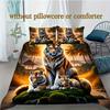 3D Digital Dreamcatcher Tiger Duvet Cover Set (1 duvet cover + 1/2 pillowcases no inserts) - Soft Comfortable Breathable