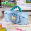 Cartoon Apple Denim Large Capacity Student Pencil Bag School Stationery
