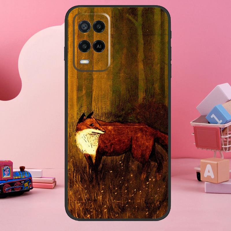 Зимний Чехол с Лисами для Oppo A18 A38 A58 A78 A98 A74 A54 A94 A80 A60 A40 A96 A76 A16 A15 A17 A57 A77 A5 Pro