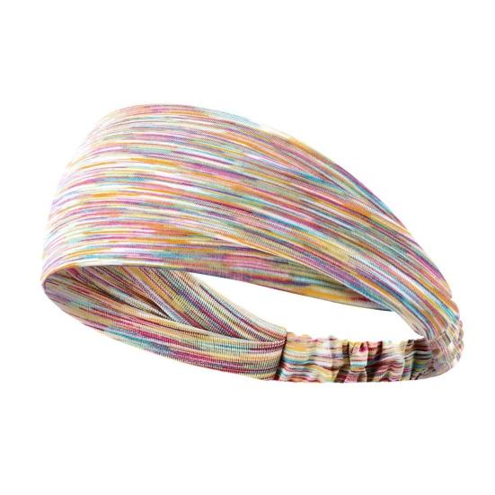 Спортивная повязка на голову на резинке с красочным полосатым узором, впитывающая пот, дышащая повязка на голову для бега и фитнеса