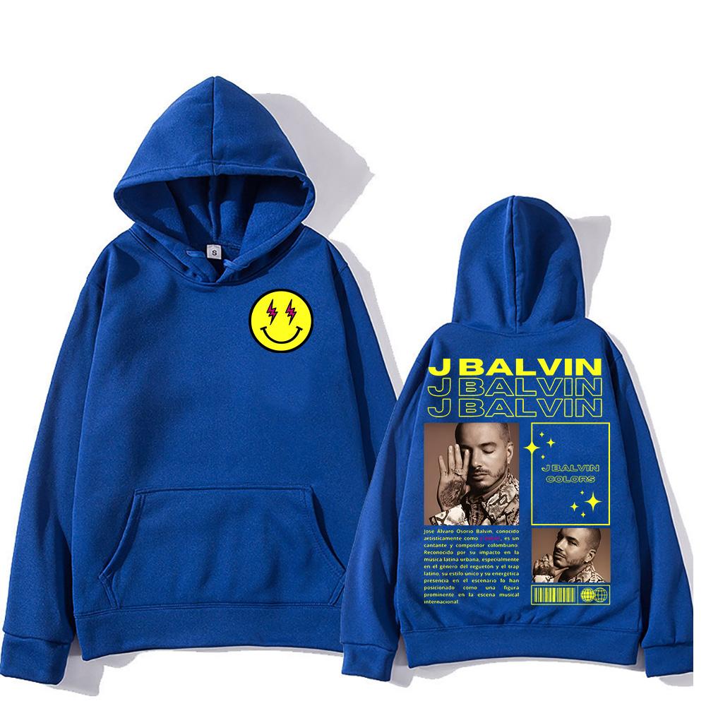 Худи J Balvin Винтажное Классическое Мода Хип-Хоп Мужские Женские Свитшоты Повседневные Флисовые Уличная Мода Пуловеры Y2K Повседневная Одежда
