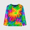 Детские рисунки Принт Тай-дай Милые футболки Мальчики с длинным рукавом Модный Мягкий Удобный Топ